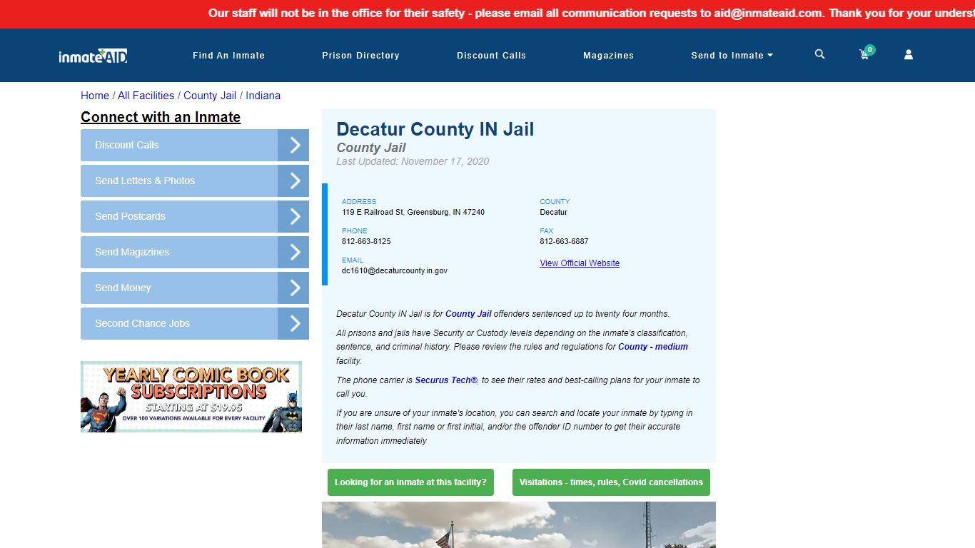 Decatur County IN Jail - Inmate Locator - Greensburg, IN