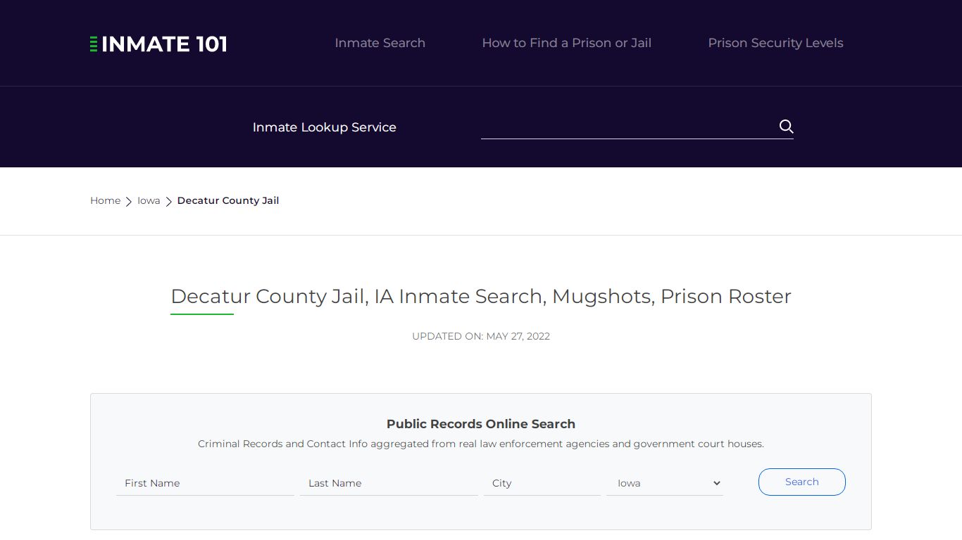 Decatur County Jail, IA Inmate Search, Mugshots, Prison ...